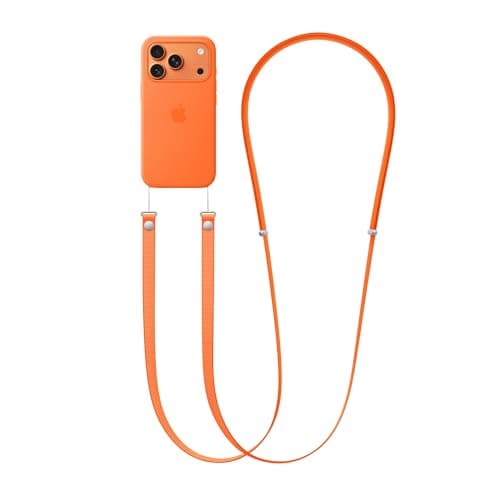 Lanyard Crossbody Strap for iPhone 17 Series, Adjustable Anti-Theft Neck Holder with Magnetic Strap & Quick Release (Orange) Body strap