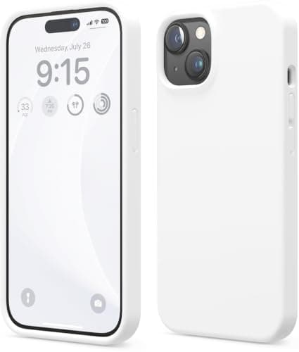 For iPhone 15 Plus – Premium Silicone Shockproof Phone Case – Soft Inner Lining – Minimalist Design – High-Quality Protection, White Cellular phone case