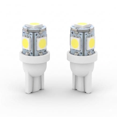 AllExtreme EXT10W2P LED Parking Light Super Bright 5 SMD Car Interior License Plate Wedge Dome Trunk Dashboard Bulb for Car Bike and Motorcycle (0.6W, White, 2 PCS) Vehicle light bulb
