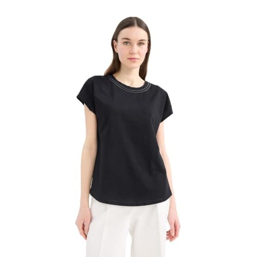 DeFacto Womens Traditional Batwing Bike Neck Short Sleeve Knitted Short Sleeve T-Shirt Short (pack of 1)