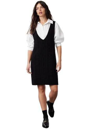 Trendyol womens Schwarz Mini Hair Braided Strickwaren Gilet Kleid Twoaw24el00097 Dress (pack of 1)