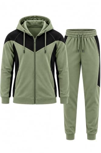 طقم رجالي قطن بغطاء رأس – جاكت وبنطلون للخروجات والارتداء اليومي AB Track suit