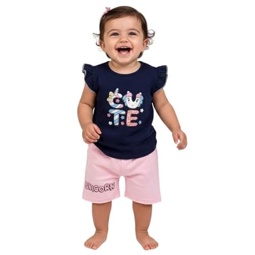 Jockey M M Girls Sleeveless T-Shirt&Short Printed Cute Sleeveless T-Shirt&Short (pack of 1) Sleepwear
