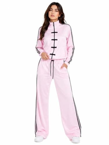 CAESAR Womens Women's sporty tracksuit featuring a zipper and drawstring ties at the chest Women's sporty tracksuit featuring a zipper and drawstring ties at the chest Track suit