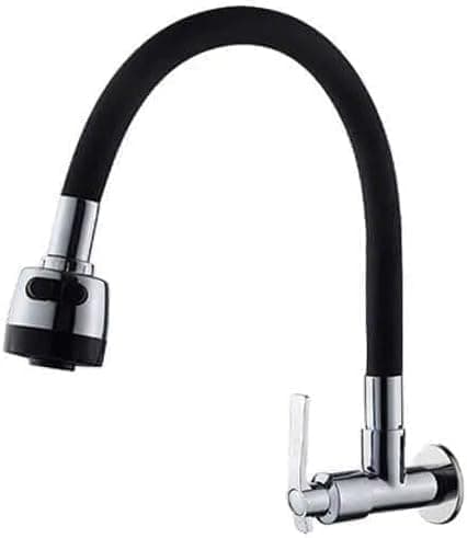 Stainless Steel Wall Kitchen Mixer - Practical and Durable Design for Wall Use (Multicolor) Faucet