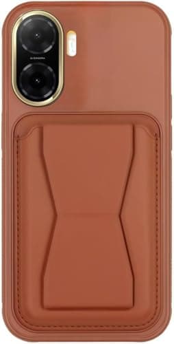 3M Store Leather Case Compatible for REDMI A5 4G Shockproof Leather Back Card Storage & case built-in Stand PU leather for a stylish look, comfortable grip (Brown) Cellular phone case