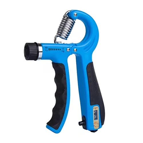 Hand Grip Strengthener with Adjustable Counter and Weight 5KG to 60KG Hand Grip Strength Wrist Fingers Trainer Forearm Workout Gear Home Gym Exercise Gear (5KG - 60KG Black Blue)