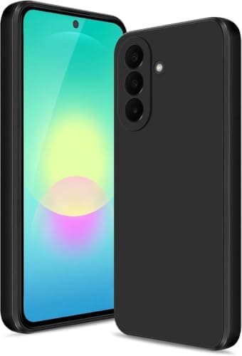 Case Cover (Compatible with for Samsung A27), High-Quality Silicone Case, Full Body Mobile Phone Case with Silky Soft Touch, Scratch-Resistant Soft Microfibre Lining (Black) Cellular phone case