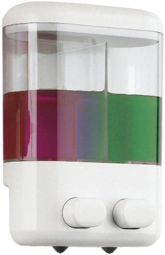 Modern Dual Soap Dispenser Two Chamber Organizer for Liquid Soap Shampoo and Shower Gel Easy Press Design for Bathroom and Kitchen Counter Daily Use Pump dispenser
