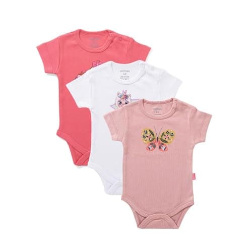 Cottonil Pack of 3 Cotton Half Sleeve Bodysuit for Baby Leotard