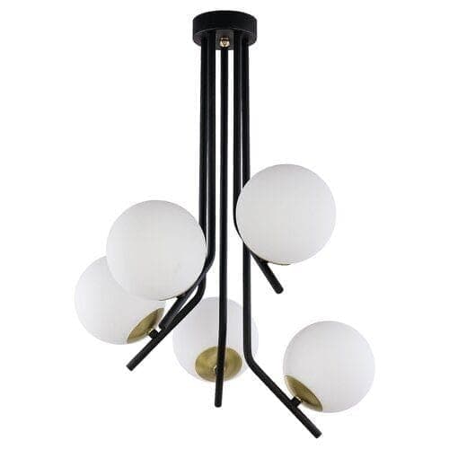 معلقة 5 لمبة بدون لمبات 60x40x60 سم اسود و ذهبى Light fixture