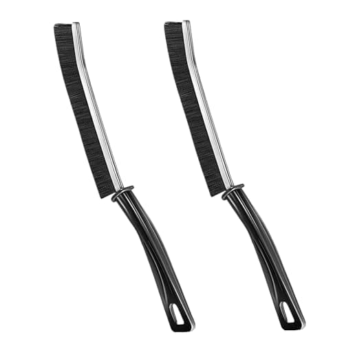 MUTORE Gap Cleaning Brush, 2 Pieces, PET Bristle, Plastic Handle, Black, Bathroom, Kitchen, Small Narrow Areas, Gaps