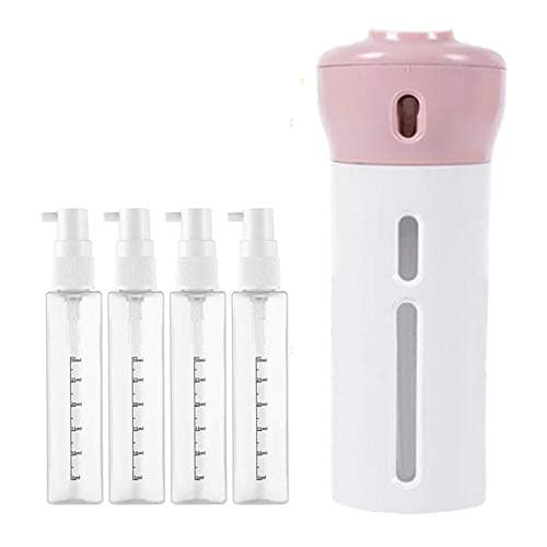 Nifogo Travel bottles lotion shampoo gel travel containers dispenser, portable leakproof rotatable bottles, cosmetic portable accessories (pink)