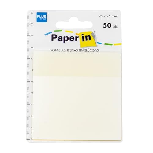 Plus Office Transparent Sticky Notes, Translucent Notes, Reusable Sticky Sheets, Transparent Sticky Notes for Writing and Organization (Transparent) Self stick note