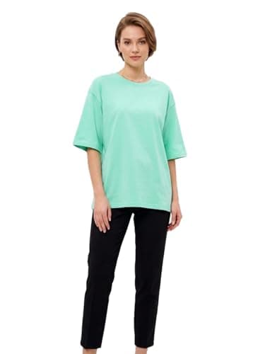 Pebeo Women's Solid Short Sleeve T-Shirt Free Size Fits 60 to 85 kg Approx