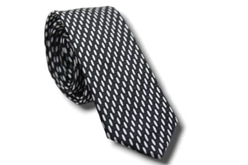 Marco Capelli Necktie For Men Black-White 6CM M2