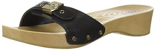 Dr Scholl's Shoes Women's Classic Slide Sandal Black Snake Print, 38.5 EU