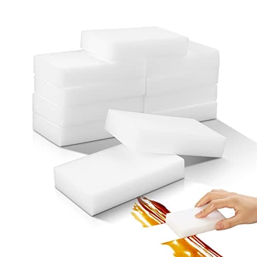 10Pack Melamine Sponges for Multi-Purpose Cleaning - Tough, Durable Magic Sponge Erasers for Use on Sinks, Kitchen, Bathrooms, Walls, Floors, Bathtubs, Shoes, Furniture, Cars - Won't Rip Easily. Utility sponge