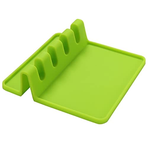 Sinnsally Silicone Utensil Rest with Drip Pad for Multiple Utensils, BPA -Free Spoon Rest (assorted colors)