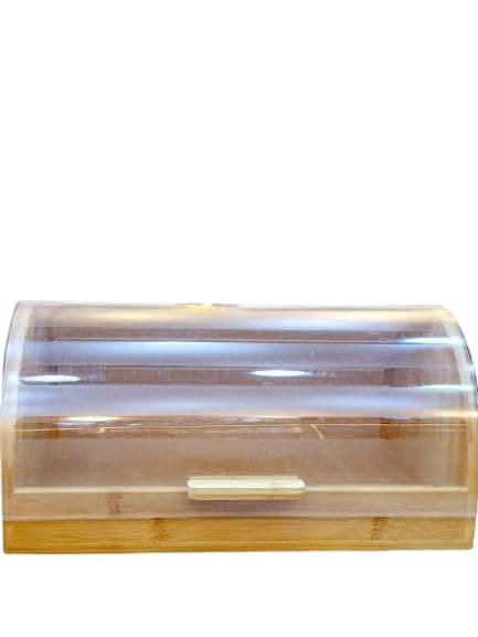 Reinforced Acrylic Bakery Storage Unit with Natural Wood Lid for Food Storage ne