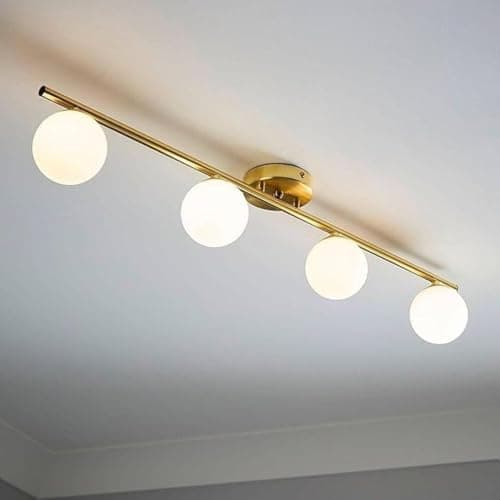 Generic Pendant Light 4 Bulb Without Bulbs 20x80x20 cm Gold Light fixture