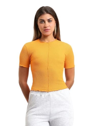 LC WAIKIKI Woman Crew Neck Textured Women's T-Shirt