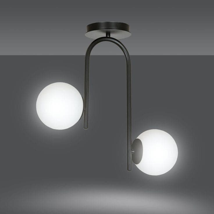 Generic Pendant Light 2 Bulb Without Bulbs 40x35x40cm Black