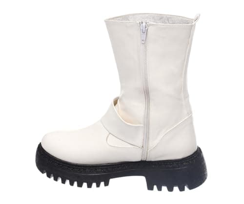 B&W womens B&W-W065-White Sneaker Boot