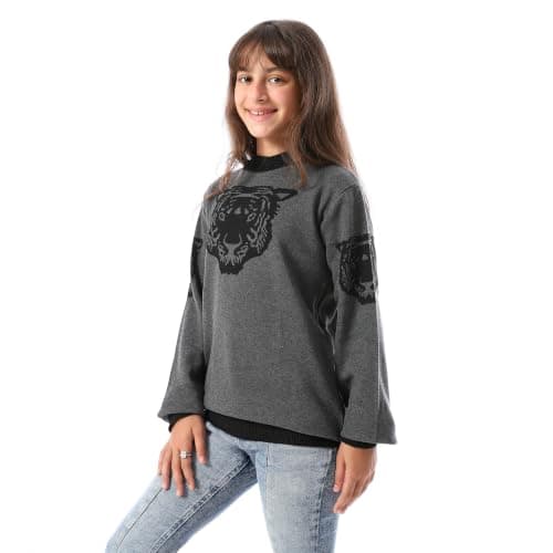CAESAR Womens Unisex wool pullover featuring a lion design on the chest Unisex wool pullover featuring a lion design on the chest Outerwear