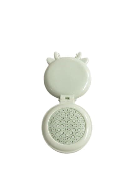 Compact Travel Hair Brush with Mirror, Foldable Round Comb-Mint green-Y1 | Built-In Mirror, Pocket-Sized, Flip Cover Design, Travel Friendly, Detangling Bristles
