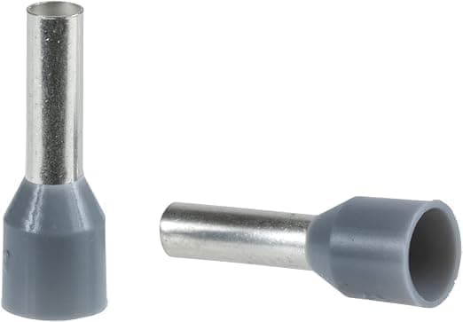 25 Pcs Wire Terminal Ferrules, Insulated Wire Ferrules for Connecting Wire Connectors (E2508 - Grey) Electronic component terminal