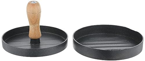 Burger press circular shape with wooden handle large size Cutlery
