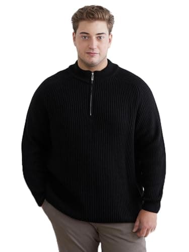 LC WAIKIKI Man Plus Size Mock Neck Men's Knitwear Sweater