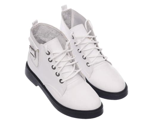 B&W womens B&W-W068-White Sneaker Boot