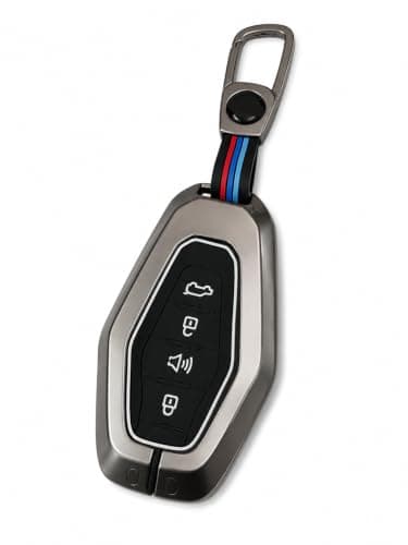 Metal Car Key Cover Compatible with G-Tour Key Fob Cover with Keychain, Stylish Sport Design Colorful Stripes, 4 Buttons