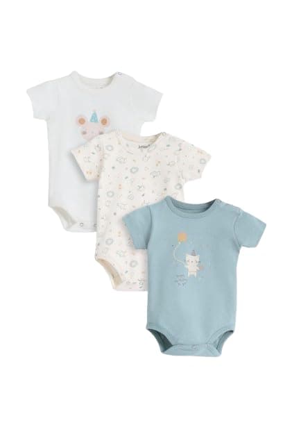 junior Unisex Short Sleeve Printed Bodysuit - 5213 Baby & Toddler Underwear Set (pack of 3)