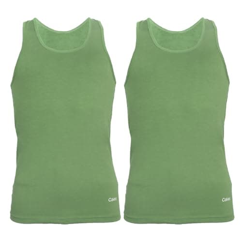 Calvino Mens Set Of 2 Pieces Round Neck Sleeveless Undershirt Slim Base Layer Top (pack of 1) Shirt
