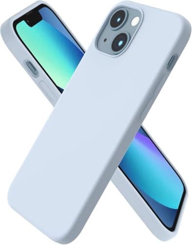 Compatible with iPhone 13 Mini Case, Slim Liquid Silicone 3 Layers Full Covered Soft Gel Rubber with Microfiber Case Cover 5.4 inch (Sieraa Blue) Cellular phone case
