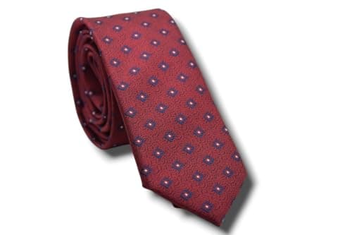 Marco Capelli Necktie For Men Navy-Red&White 6CM M4