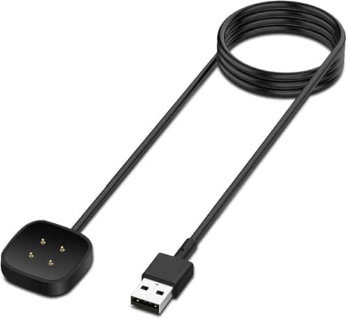 ELMO3EZZ Charger Dock Cable Replacement (3 FT) Compatible for Fitbit Versa 3 / Fit Bit Sense Replacement Power Cord Smart Band Charge Cradle Station Stand Accessory Fitness Smartwatch USB Charging Electronic cable