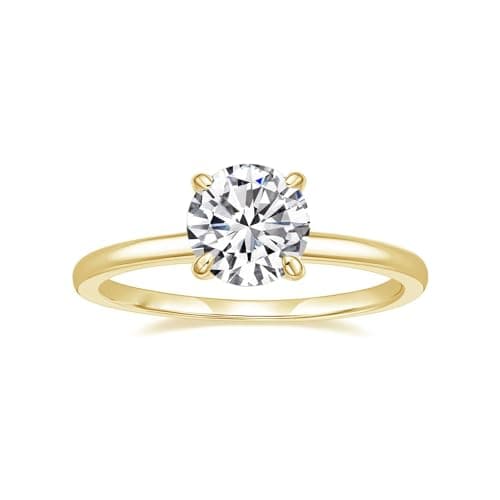 18K Gold Plated Round Cut Eternal Love Solitare 1.5 CT Cubic Zirconia Engagement Wedding Promise band Ring for Women By Julia Store