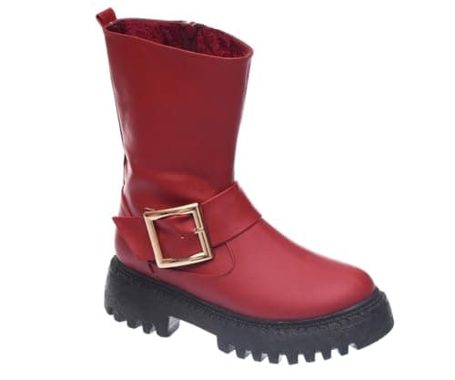 B&W womens B&W-W065-Burgundy Sneaker Boot
