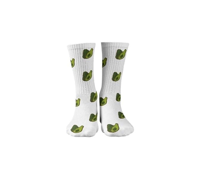 Havana Socks Avocado White Mid Calf Socks H-AVW64 | Mid-Calf Length, Cotton Blend, Breathable, Comfortable
