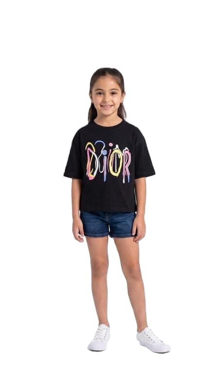 Pebeo Girls Printed Short Sleeve Comfortable and Stylish T-Shirt Black & Yellow 18Y