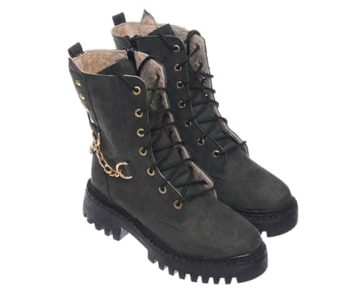 B&W womens B&W-W061-Olive Sneaker Boot