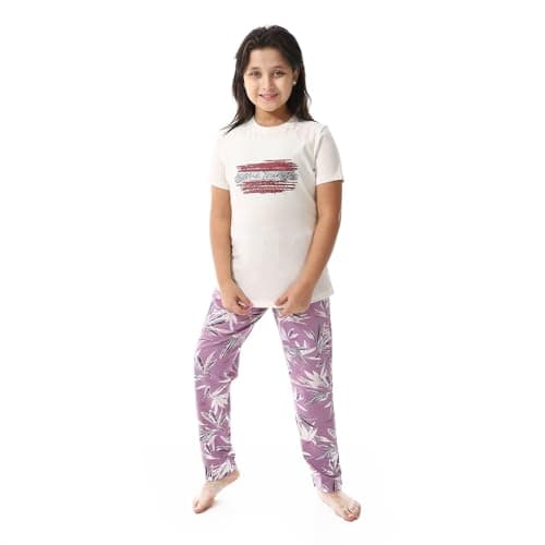 RED COTTON Girls Girls Summer Pajamas,Short Sleeve with Pants Pajama Set (pack of 2)