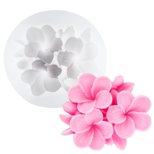 XIAOSHUI Plumeria Flower Candle Mold Frangipani Silicone Candle Molds | Frangipani Flower Silicone Mold for Candle Making Reusable Resin Casting DIY Aromatherapy Soy Wax Gypsum Craft Home Decor
