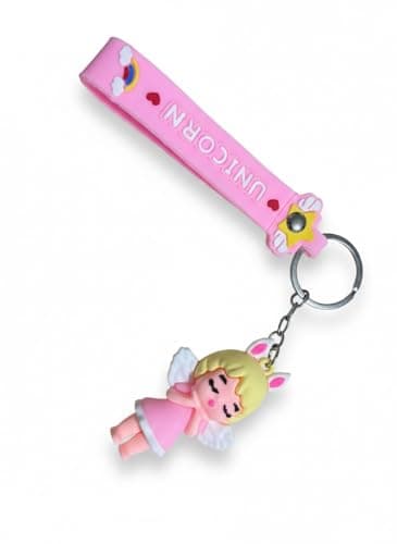 Unicorn Angel Keychain, Fun Shape Keyring, Gift for Kids and Girls, Multicolor