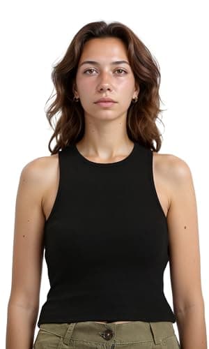 Ravin Womens Solid Sleeveless Cotton Racer Top Western (pack of 1) Shirt