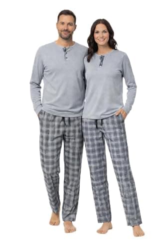 Ajyal Unisex Cotton Lycra Pajama Set – 1 Piece Homewear for Men or Women – Summer Melton Sweatshirt & Woven Pants – Soft & Comfortable